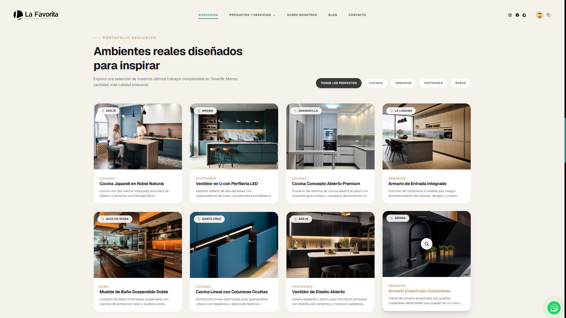 Galeria com portfólio de projetos realizados